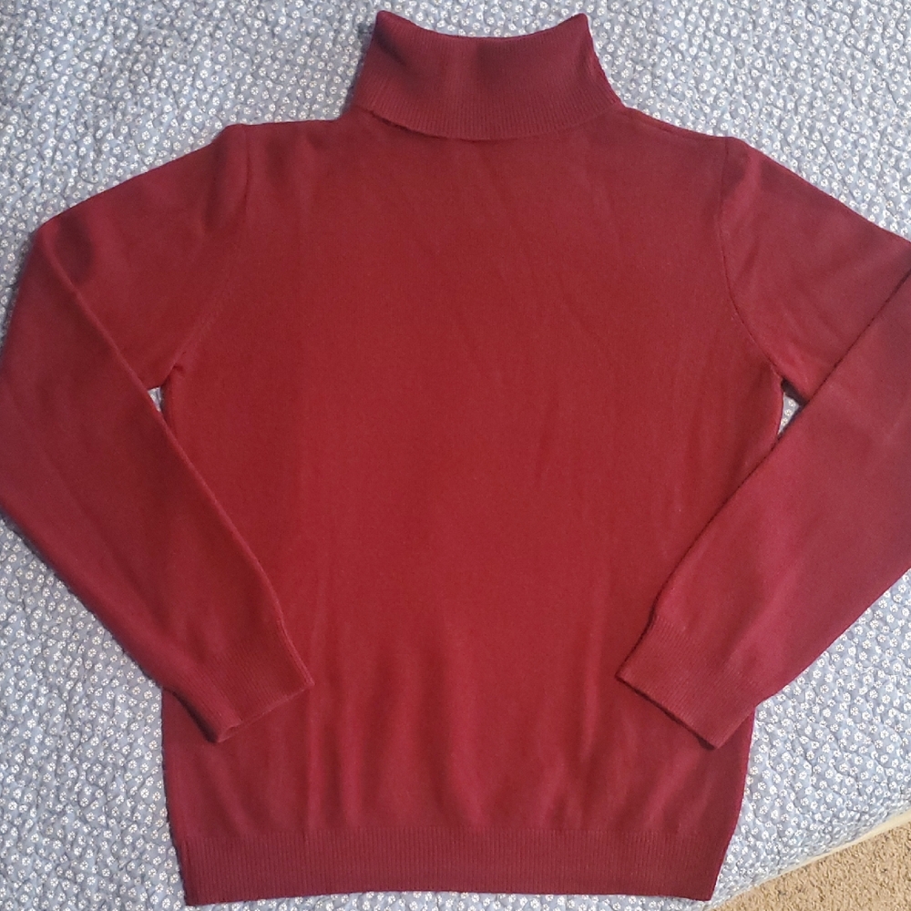 Lilysilk Merlot 100% Cashmere Turtleneck Sweater
